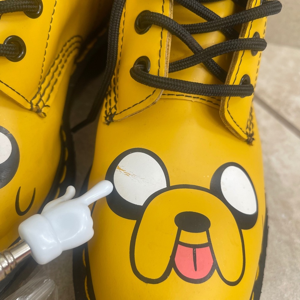 Dr Martens Adventure Time Jake the Dog Yellow Leather Combat Boots Womens 7 men6 - Picture 14 of 15